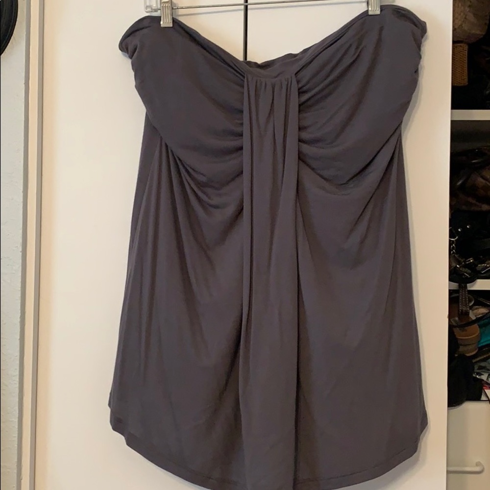 Grey strapless top